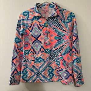 Lilly Pulitzer Skipper Popover‎ Solar Opposite Stretch Half Zip Women's Size XS